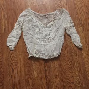 Peasant style cream blouse